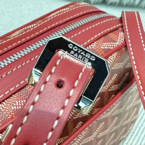 AAAAA Replica Goyard Cap-Vert PM Goyardine canvas bag red Fake Clone