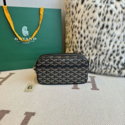 AAAAA Replica Goyard Cap-Vert PM Goyardine canvas bag black Fake Clone