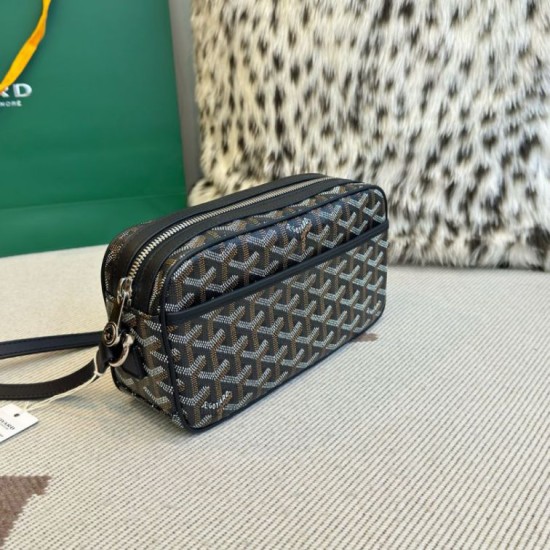 AAAAA Replica Goyard Cap-Vert PM Goyardine canvas bag black Fake Clone