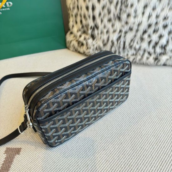 AAAAA Replica Goyard Cap-Vert PM Goyardine canvas bag black Fake Clone