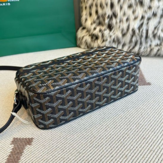 AAAAA Replica Goyard Cap-Vert PM Goyardine canvas bag black Fake Clone