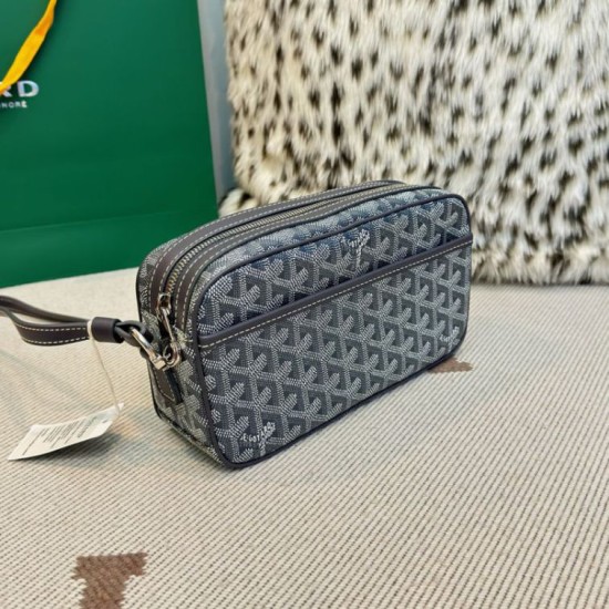 AAAAA Replica Goyard Cap-Vert PM Goyardine canvas bag gray Fake Clone