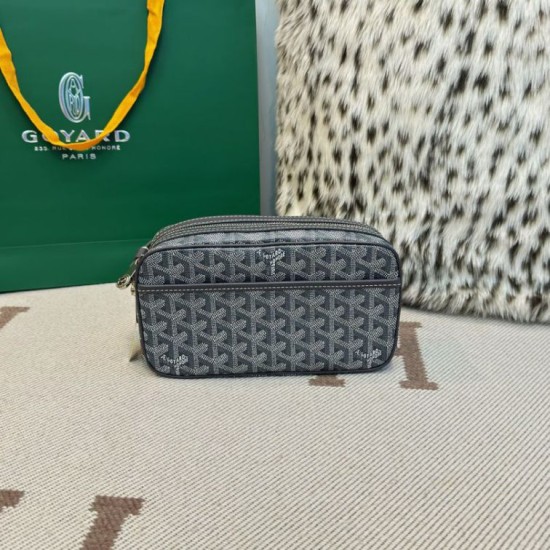 AAAAA Replica Goyard Cap-Vert PM Goyardine canvas bag gray Fake Clone