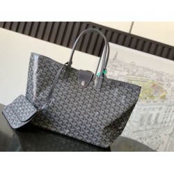 AAAAA Replica Goyard Saint Louis PM/GM Goyardine coated tote bags gray Fake Clone