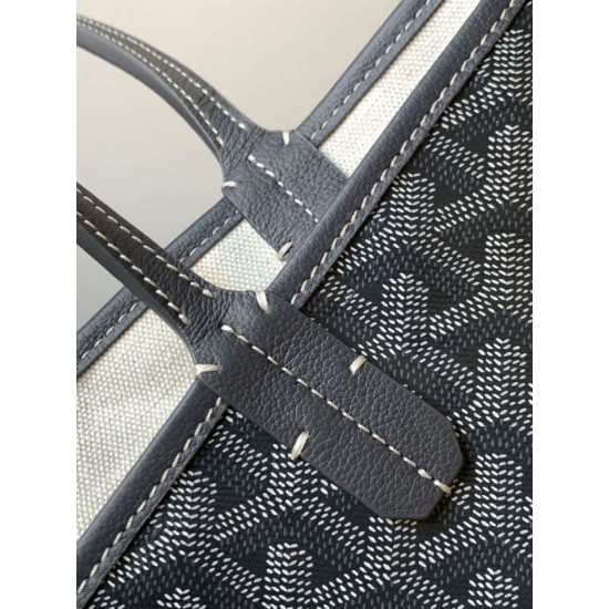 Replica Goyard Saint Louis PM/GM Goyardine coated tote bags gray Knockoff Cheap AAAAA Replica Goyard Saint Louis PM/GM Goyardine coated tote bags gray Fake Clone