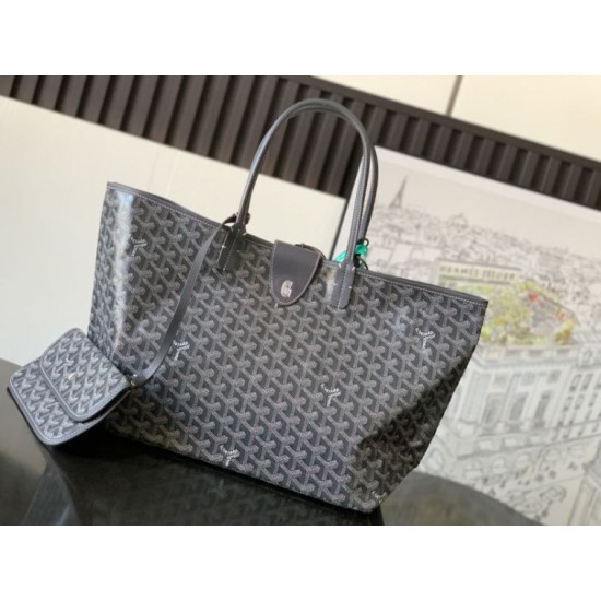 Replica Goyard Saint Louis PM/GM Goyardine coated tote bags gray Knockoff Cheap AAAAA Replica Goyard Saint Louis PM/GM Goyardine coated tote bags gray Fake Clone