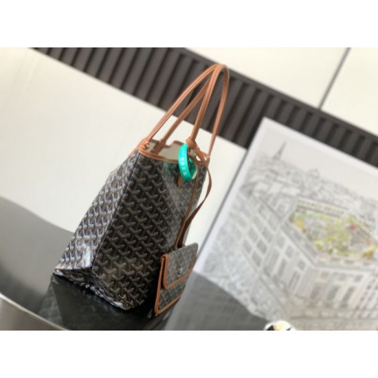 AAAAA Replica Goyard Saint Louis PM/GM Goyardine coated tote bags brown Fake Clone