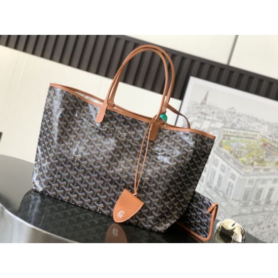 AAAAA Replica Goyard Saint Louis PM/GM Goyardine coated tote bags brown Fake Clone