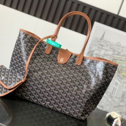 AAAAA Replica Goyard Saint Louis PM/GM Goyardine coated tote bags brown Fake Clone