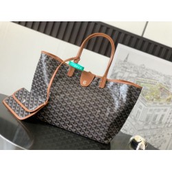 AAAAA Replica Goyard Saint Louis PM/GM Goyardine coated tote bags brown Fake Clone