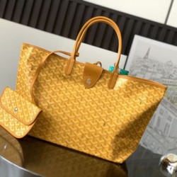 AAAAA Replica Goyard Saint Louis PM/GM Goyardine coated tote bags Yellow Fake Clone