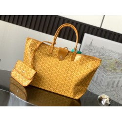 AAAAA Replica Goyard Saint Louis PM/GM Goyardine coated tote bags Yellow Fake Clone