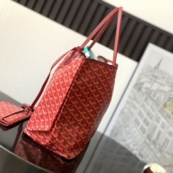 Replica Goyard Saint Louis PM/GM Tote Bags Goyardine Coated Red Knockoff Cheap AAAAA Replica Goyard Saint Louis PM/GM Tote Bags Goyardine Coated Red Fake Clone
