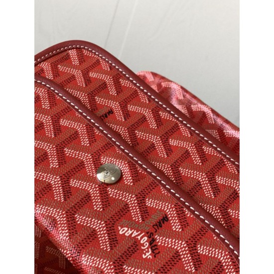 AAAAA Replica Goyard Saint Louis PM/GM Tote Bags Goyardine Coated Red Fake Clone