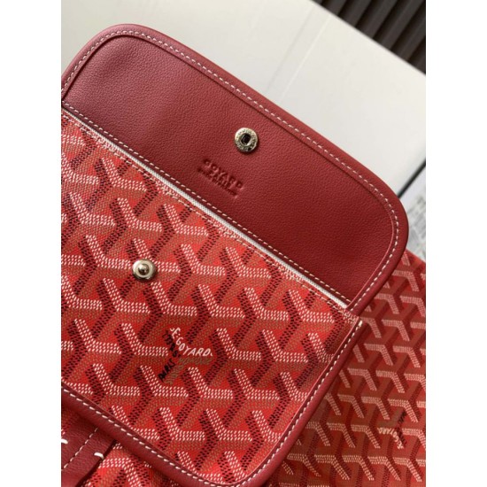 AAAAA Replica Goyard Saint Louis PM/GM Tote Bags Goyardine Coated Red Fake Clone