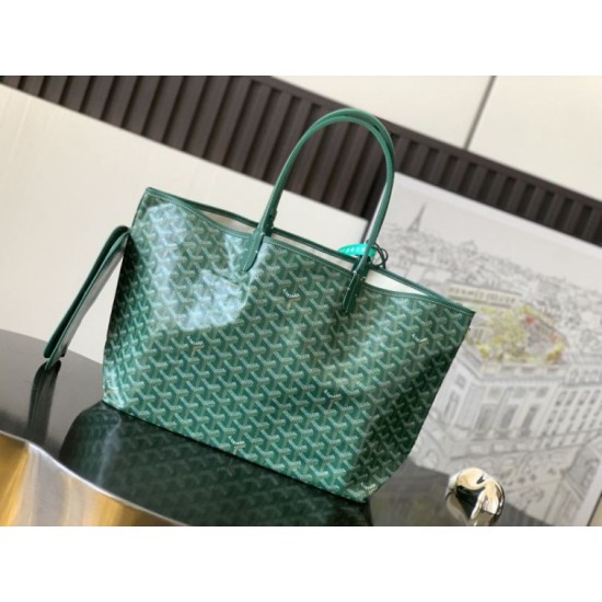 AAAAA Replica Goyard Saint Louis PM/GM tote bags Green Goyardine coated Fake Clone