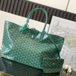 AAAAA Replica Goyard Saint Louis PM/GM tote bags Green Goyardine coated Fake Clone