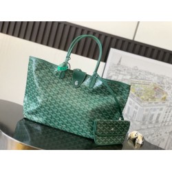 AAAAA Replica Goyard Saint Louis PM/GM tote bags Green Goyardine coated Fake Clone