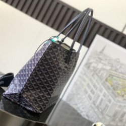 AAAAA Replica Goyard Saint Louis PM/GM Tote Bags Goyardine Coated Black Fake Clone
