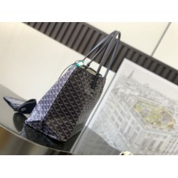 Replica Goyard Saint Louis PM/GM Tote Bags Goyardine Coated Black Knockoff Cheap AAAAA Replica Goyard Saint Louis PM/GM Tote Bags Goyardine Coated Black Fake Clone