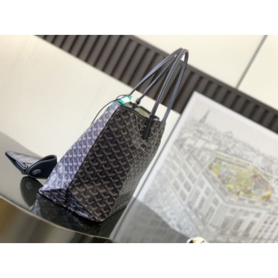 AAAAA Replica Goyard Saint Louis PM/GM Tote Bags Goyardine Coated Black Fake Clone
