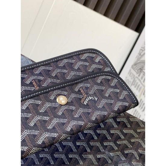 AAAAA Replica Goyard Saint Louis PM/GM Tote Bags Goyardine Coated Black Fake Clone