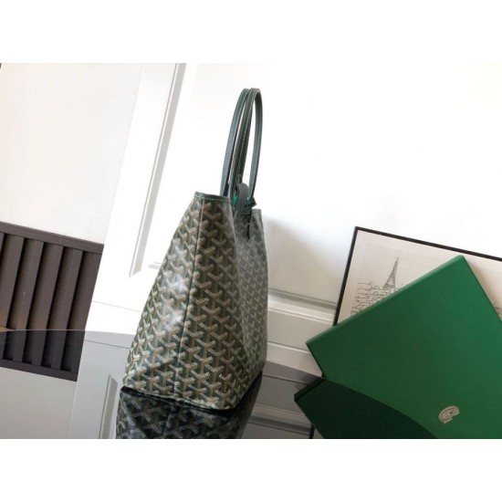 AAAAA Replica Goyard Saint Louis PM/GM tote bags Green Goyardine coated Fake Clone