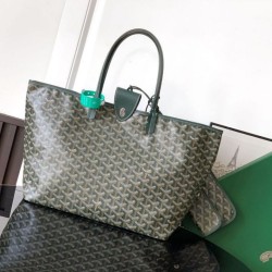 AAAAA Replica Goyard Saint Louis PM/GM tote bags Green Goyardine coated Fake Clone