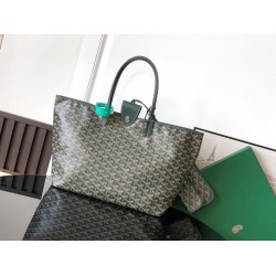 AAAAA Replica Goyard Saint Louis PM/GM tote bags Green Goyardine coated Fake Clone