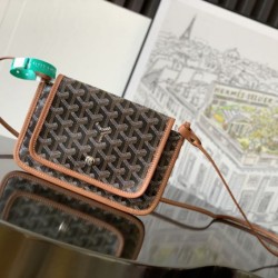 AAAAA Replica Goyard Plumet clutch bag with initials Brown Fake Clone