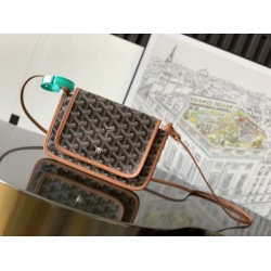 AAAAA Replica Goyard Plumet clutch bag with initials Brown Fake Clone