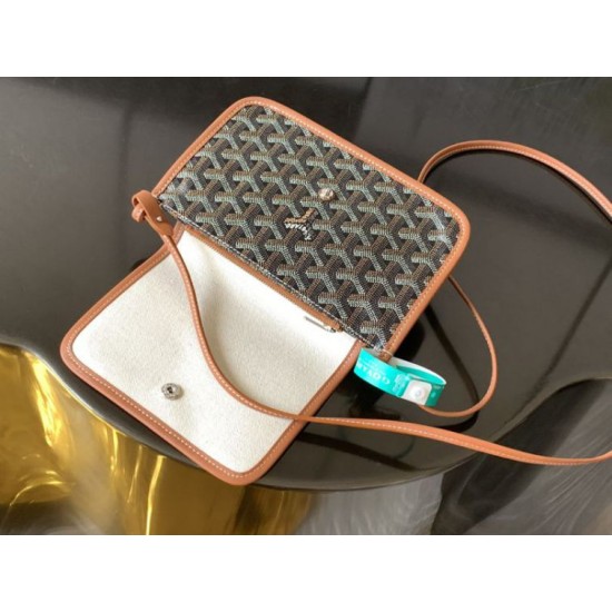 AAAAA Replica Goyard Plumet clutch bag with initials Brown Fake Clone