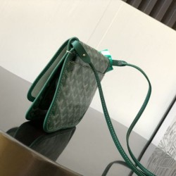 AAAAA Replica Goyard Plumet clutch bag with green initials Fake Clone