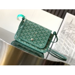 AAAAA Replica Goyard Plumet clutch bag with green initials Fake Clone