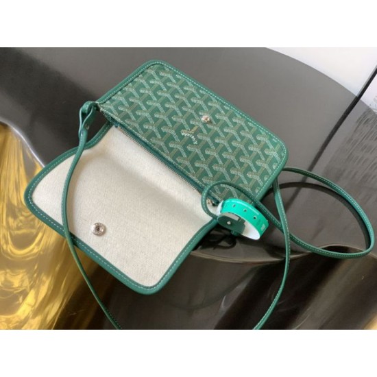 Replica Goyard Plumet clutch bag with green initials Knockoff Cheap AAAAA Replica Goyard Plumet clutch bag with green initials Fake Clone