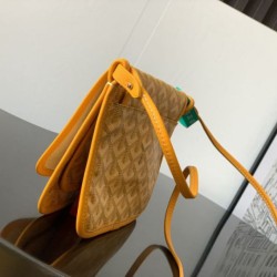 AAAAA Replica Goyard Plumet clutch bag with Yellow initials Fake Clone