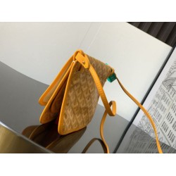 AAAAA Replica Goyard Plumet clutch bag with Yellow initials Fake Clone