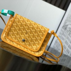 AAAAA Replica Goyard Plumet clutch bag with Yellow initials Fake Clone
