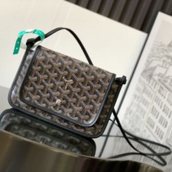 AAAAA Replica Goyard Plumet Clutch with Initials Black Fake Clone