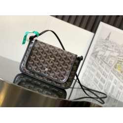 AAAAA Replica Goyard Plumet Clutch with Initials Black Fake Clone