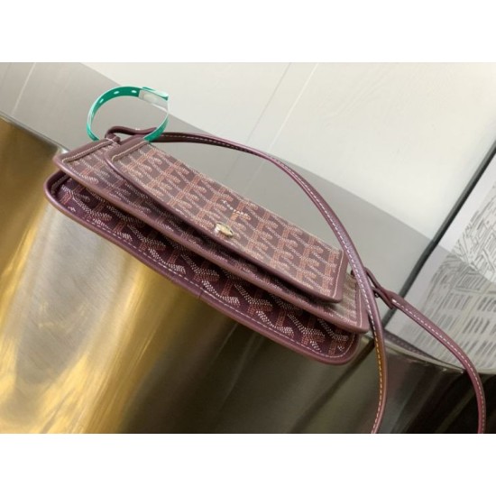 AAAAA Replica Goyard Plumet clutch bag with Bordeaux initials Fake Clone