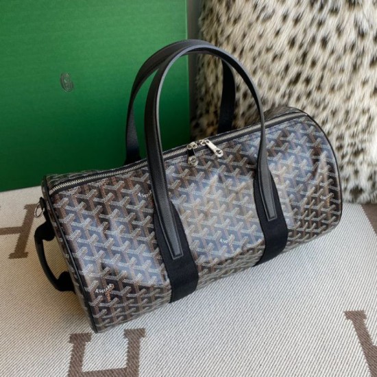 Replica Goyard Barrel 40 Classic Sports Bag Black Knockoff Cheap AAAAA Replica Goyard Barrel 40 Classic Sports Bag Black Fake Clone