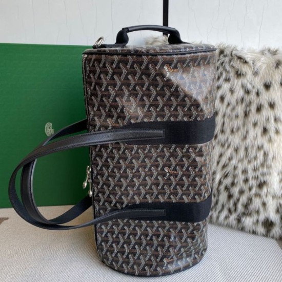 Replica Goyard Barrel 40 Classic Sports Bag Black Knockoff Cheap AAAAA Replica Goyard Barrel 40 Classic Sports Bag Black Fake Clone