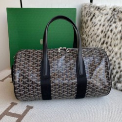 AAAAA Replica Goyard Barrel 40 Classic Sports Bag Black Fake Clone
