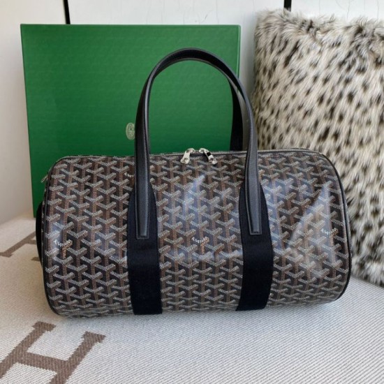 Replica Goyard Barrel 40 Classic Sports Bag Black Knockoff Cheap AAAAA Replica Goyard Barrel 40 Classic Sports Bag Black Fake Clone