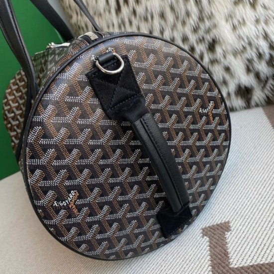 Replica Goyard Barrel 40 Classic Sports Bag Black Knockoff Cheap AAAAA Replica Goyard Barrel 40 Classic Sports Bag Black Fake Clone