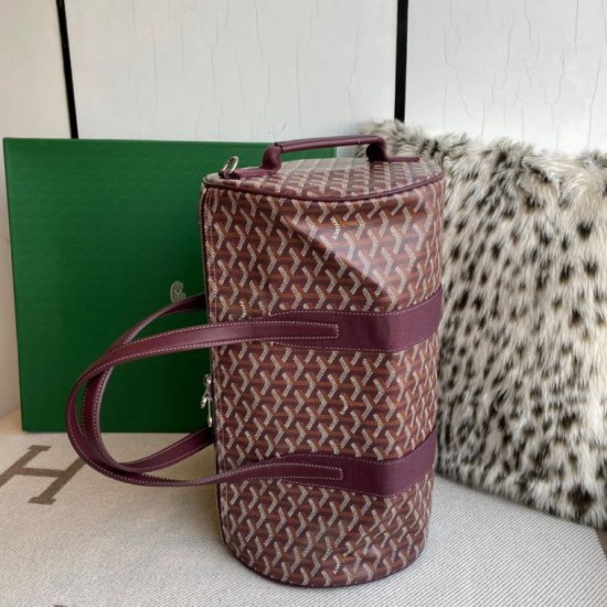 AAAAA Replica Goyard Barrel 40 Classic Sports Bag Bordeaux Fake Clone
