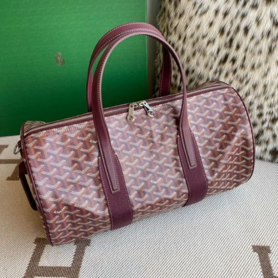 AAAAA Replica Goyard Barrel 40 Classic Sports Bag Bordeaux Fake Clone