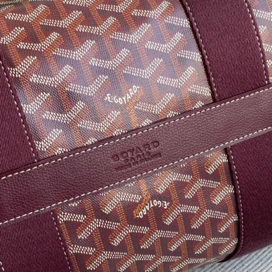 AAAAA Replica Goyard Barrel 40 Classic Sports Bag Bordeaux Fake Clone