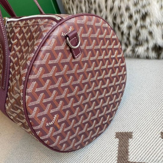 AAAAA Replica Goyard Barrel 40 Classic Sports Bag Bordeaux Fake Clone